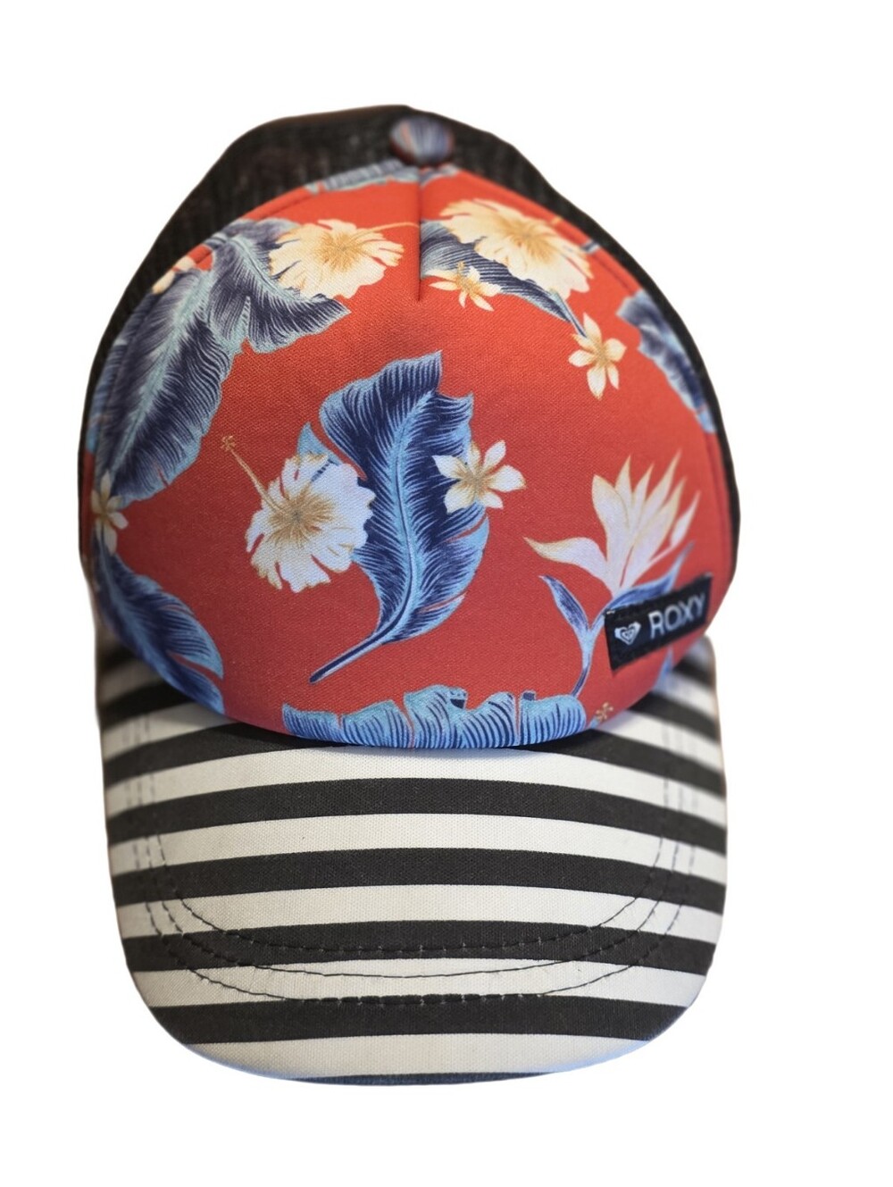 Roxy Honey Coconut Trucker Hat Floral Striped – EUC